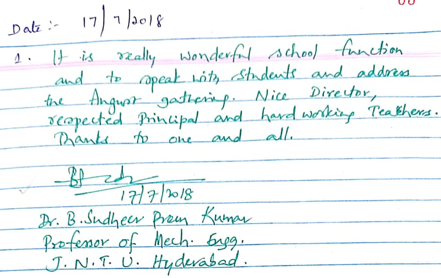 Visitor note associated with Dr. Sudheer Prem Kumar