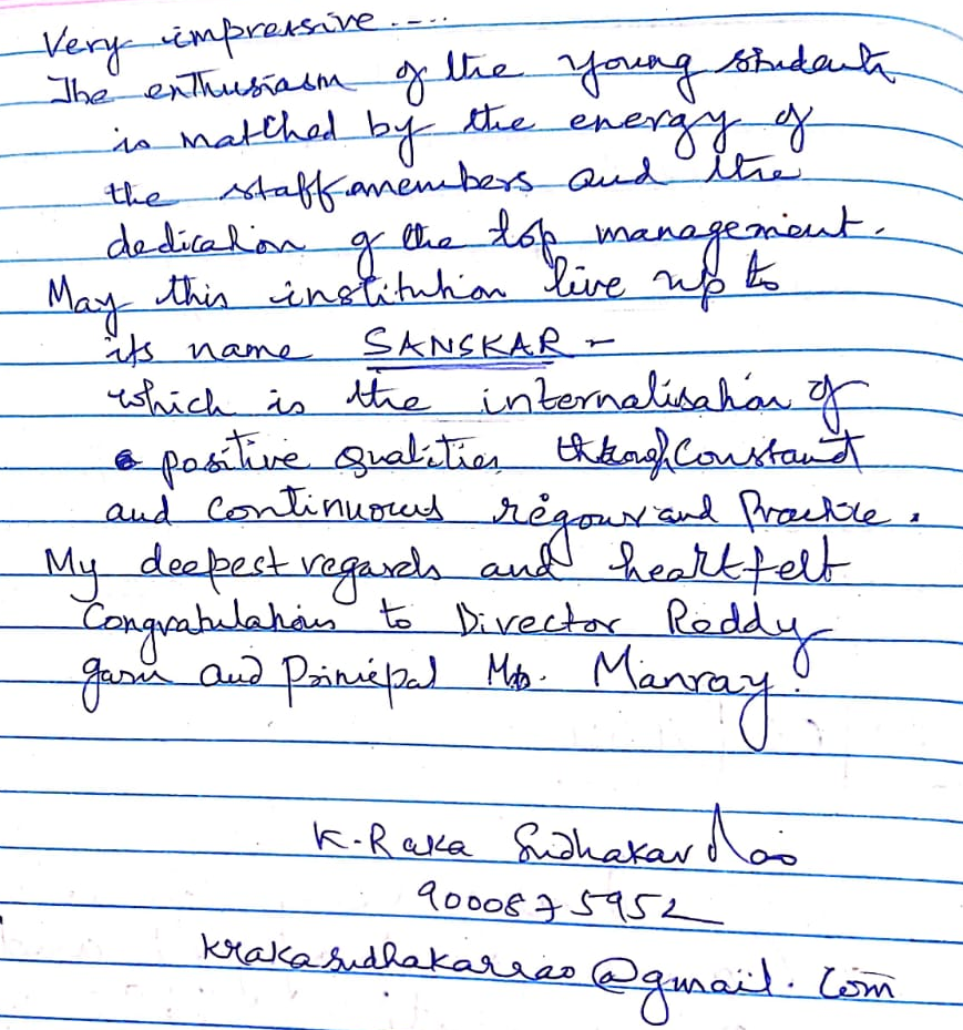 Visitor note by Raka Sudhakar Rao Kasturi